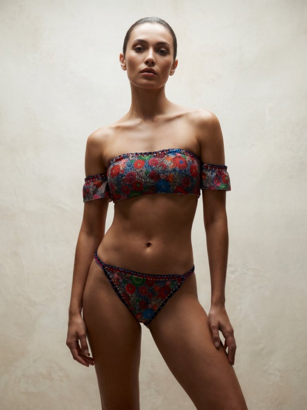 Floral Off-Shoulder Bikini Set